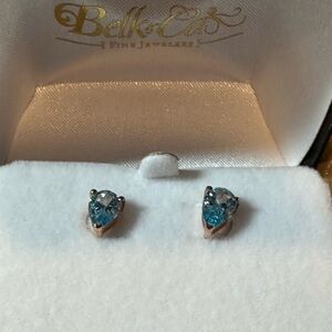 Levian Blue Topaz Pear Stud Earrings